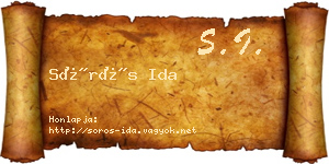 Sörös Ida névjegykártya